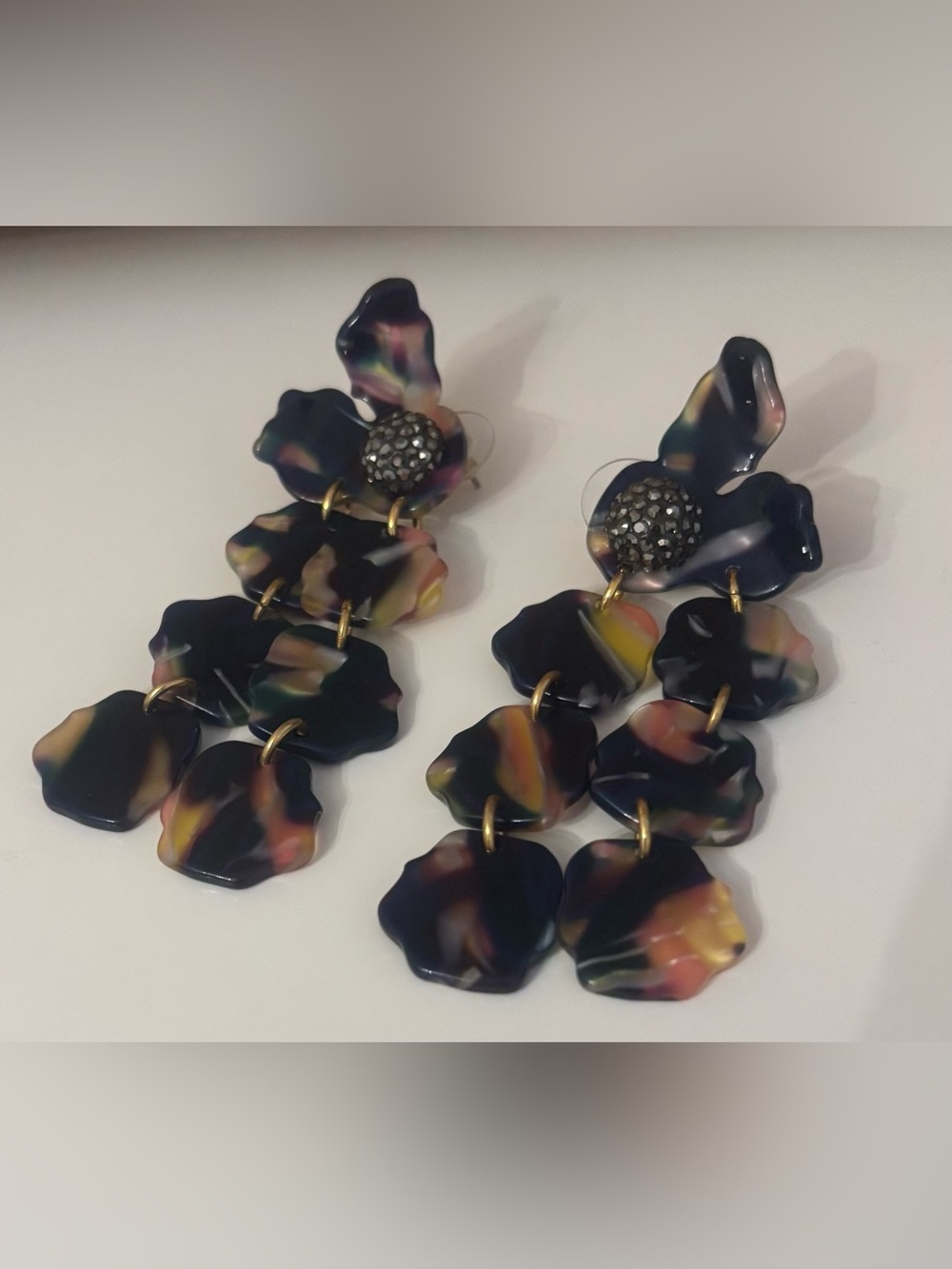 Lele Sadoughi Multicolor Acrylic Petal Drop Earrings